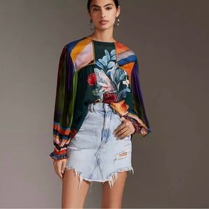 NWT Anthropologie Bl^nk Miranda Peasant Blouse